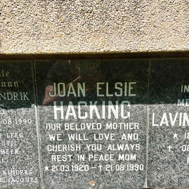 HACKING Joan Elsie 1920-1990