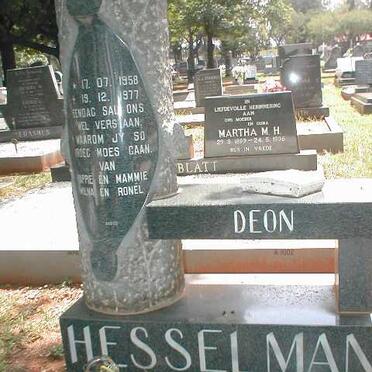 HESSELMAN Deon 1958-1977