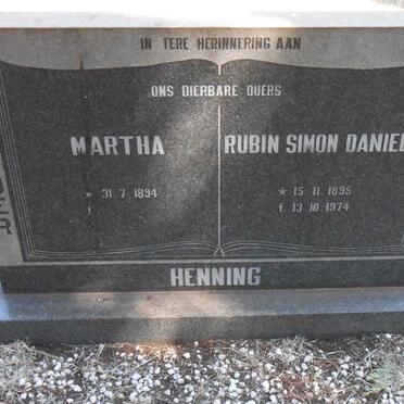 HENNING Rubin Simon Daniel 1895-1974 &amp; Martha 1894-