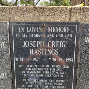 HASTINGS Joseph Creig 1927-1994