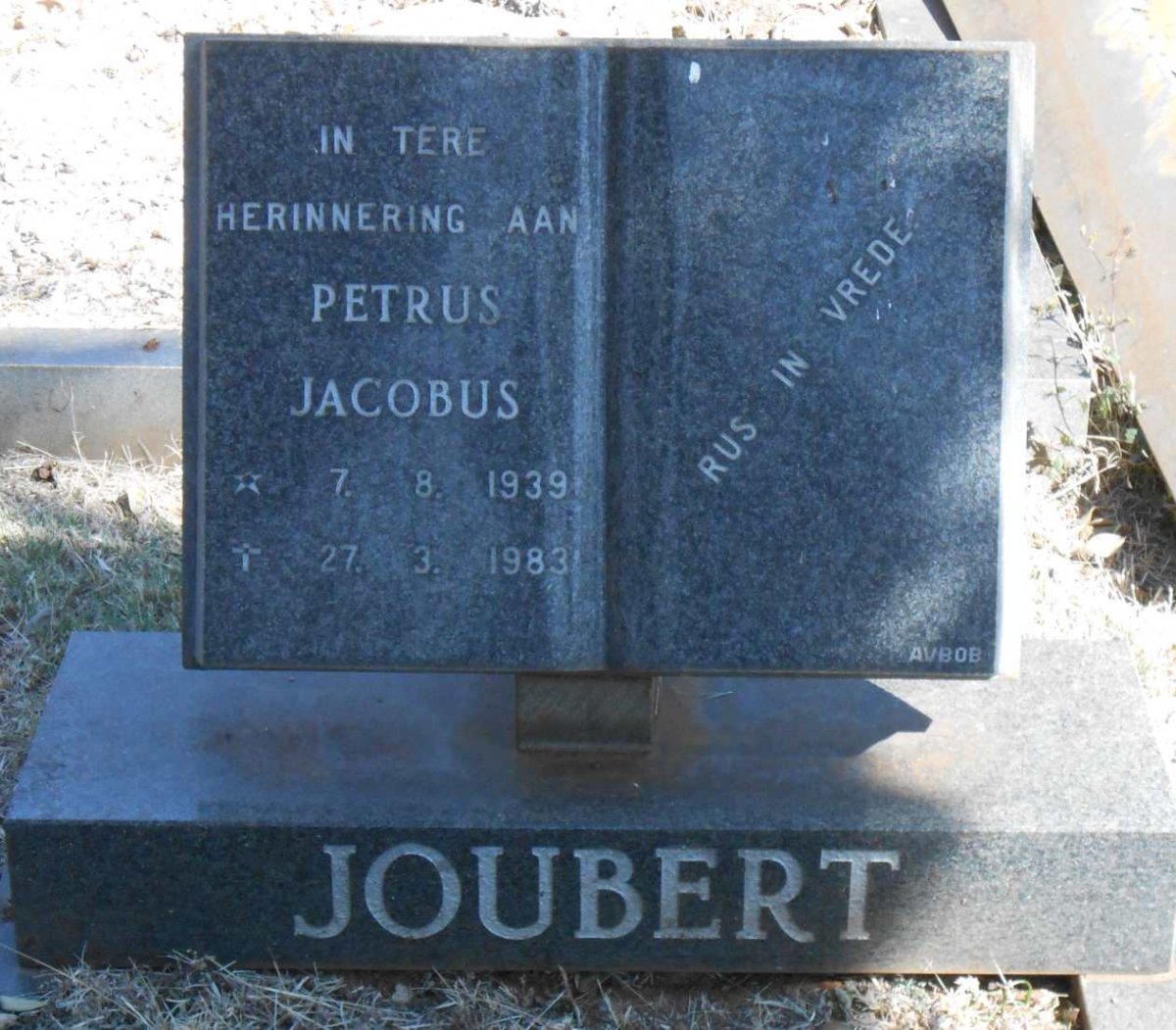 JOUBERT Petrus Jacobus 1939-1983