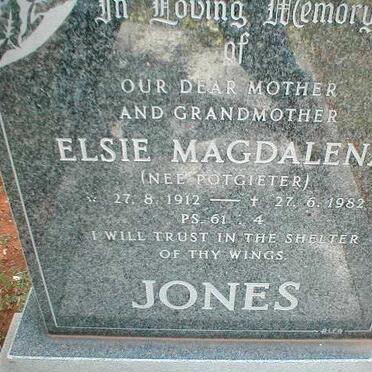 JONES Elsie Magdalena nee POTGIETER 1912-1982