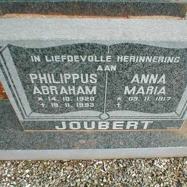 JOUBERT Philippus Abraham 1920-1993 &amp; Anna Maria 1917-