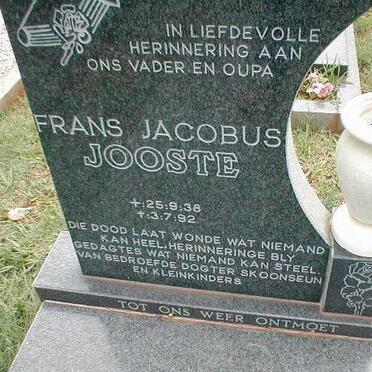 JOOSTE Frans Jacobus 1938-1992