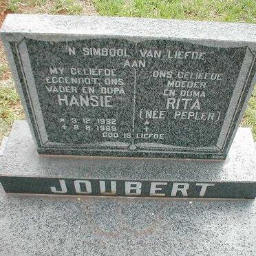 JOUBERT Hansie 1932-1989 &amp; Rita PEPLER