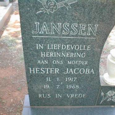 JANSSEN Hester Jacoba 1917-1968