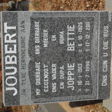 JOUBERT Joppie 1913-1996 &amp; Bettie 1925-2011
