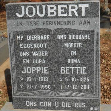 JOUBERT Joppie 1913-1996 &amp; Bettie 1925-2011
