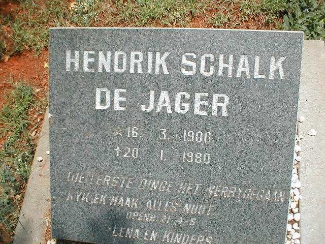 JAGER Hendrik Schalk, de 1906-1980