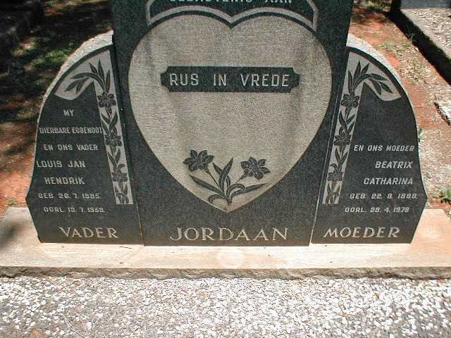 JORDAAN Louis Jan Hendrik 1885-1953 &amp; Catharina 1888-1978