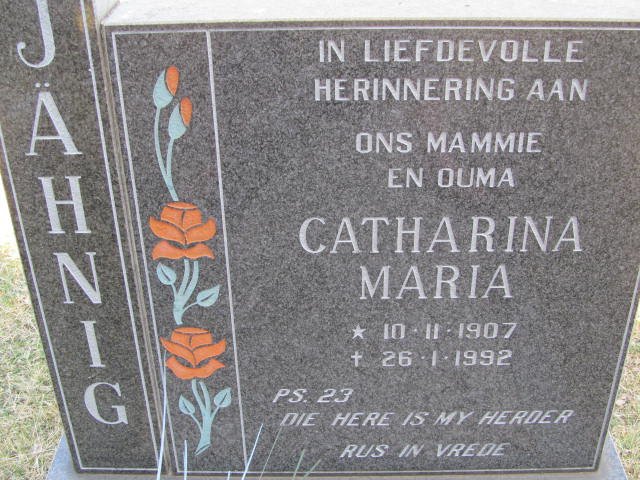 JÄHNIG Catharina Maria 1907-1992