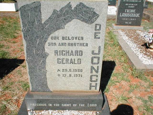 JONGH Richard Gerald, de 1950-1971