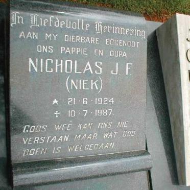 JOUBERT Nicholas J.F. 1924-1987 &amp; Hester C. 1929-2000