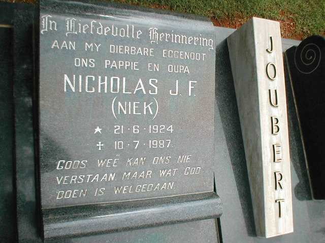 JOUBERT Nicholas J.F. 1924-1987