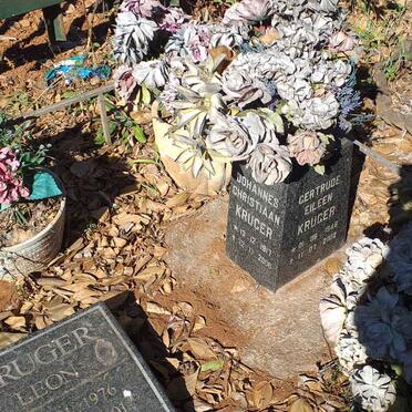 KRUGER Johannes Christiaan 1917-2006 & Gertrude Eileen 1946-2002