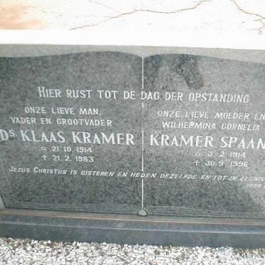 KRAMER Klaas 1914-1983 & Wilhelmina Cornelia Anna SPAANDER 1914-1996