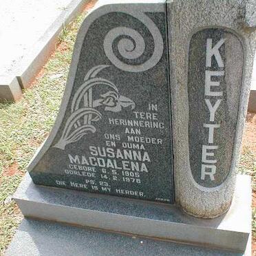 KEYTER Susanna Magdalena 1905-1978