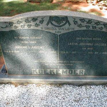 KOEKEMOER Johannes Jurgens 1898-1953 &amp; Lasya Johanna Jacoba MARE 1907-1989