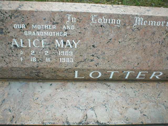 LOTTER Alice May 1909-1983