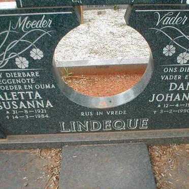 LINDEQUE Daniël Johannes 1919-1990 &amp; Aletta Susanna 1921-1984