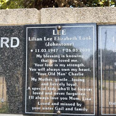 LOOK Lilian Lee Elizabeth nee JOHNSTONE 1947-2010