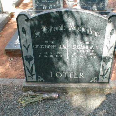 LÖTTER Christoffel J.M. 1899-1966 &amp; Susara M.E. KOMMER 1898-1972
