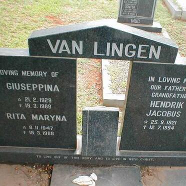 LINGEN Hendrik Jacobus, van 1921-1994 &amp; Giuseppina 1929-1988 :: VAN LINGEN Rita Maryna  1947-1988