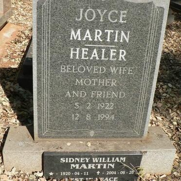 MARTIN Sidney William 1920-2004 &amp; Joyce HEALER 1922-1994