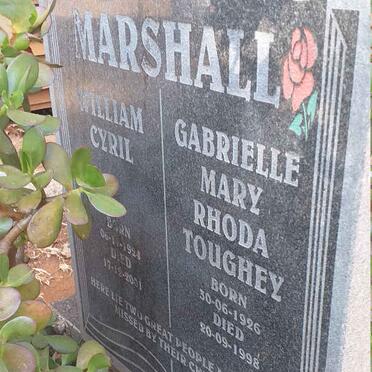 MARSHALL William Cyril 1924-2001 & Gabrielle Mary Rhoda TOUGHEY 1926-1998