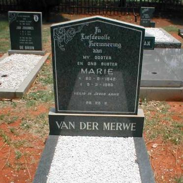 MERWE Marie, van der 1942-1980