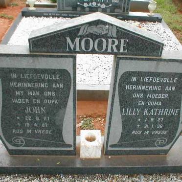 MOORE John 1927-1987 &amp; Lilly Kathrine 1927-1996