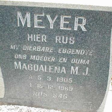 MEYER Magdalena M. J. 1905-1969