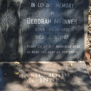 MCINNES Basil John 1932-2010 :: MCINNES Deborah 1961-1962