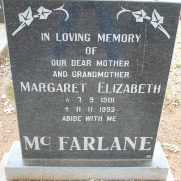MCFARLANE Margaret Elizabeth 1901-1993