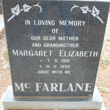 MCFARLANE Margaret Elizabeth 1901-1993