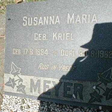 MEYER Susanna Maria nee KRIEL 1884-1982