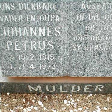 MULDER Johannes Petrus 1915-1973