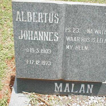 MALAN Albertus Johannes 1903-1973