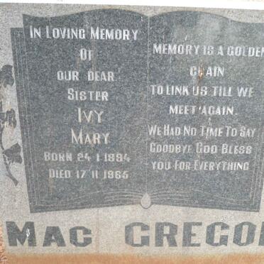 MACGREGOR Ivy Mary 1894-1965