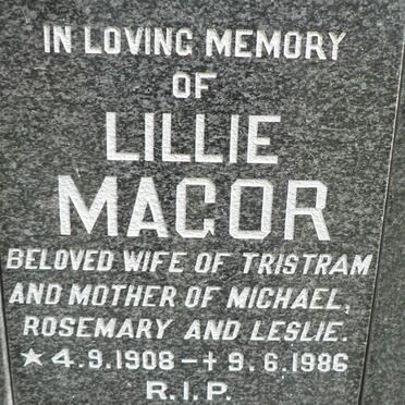 MAGOR Lillie 1908-1986