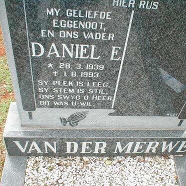 MERWE Daniel E., van der 1939-1993