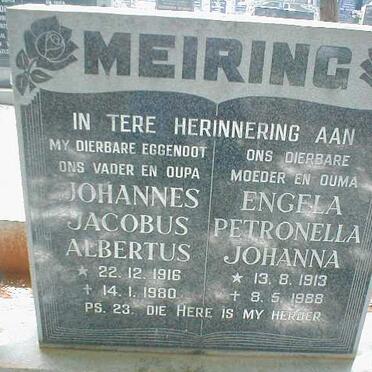 MEIRING Johannes Jacobus Albertus 1916-1980 &amp; Engela Petronella Johanna 1913-1988