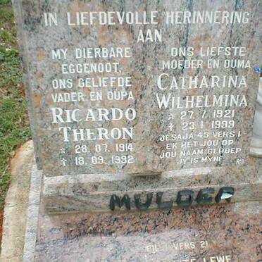 MULDER Ricardo Theron 1914-1992 &amp; Catharina Wilhelmina 1921-1999