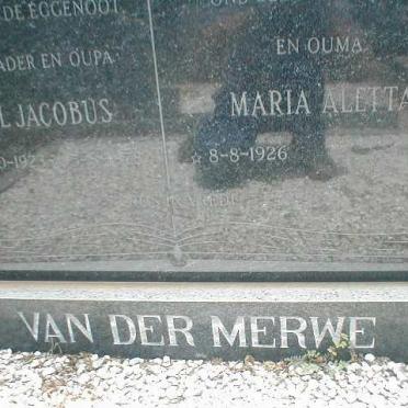 MERWE Paul Jacobus, van der 1923-1978 &amp; Maria Aletta 1926-