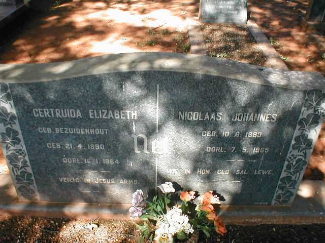 NEL Nicolaas Johannes 1883-1965 &amp; Gertruida Elizabeth BEZUIDENHOUT 1890-1964