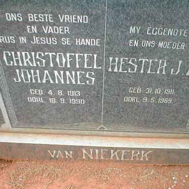 NIEKERK Christoffel Johannes, van 1913-1990 &amp; Hester J.K. 1911-1969