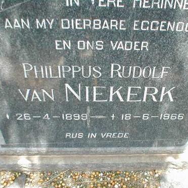 NIEKERK Philippus Rudolf, van 1899-1966