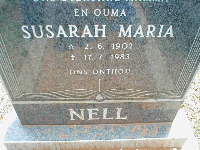 NELL Susarah Maria 1902-1983