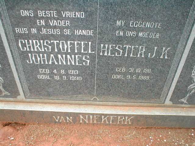 NIEKERK Christoffel Johannes, van 1903-1990 &amp; Hester J.K. 1911-1969