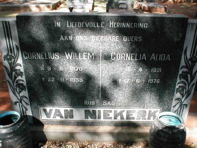 NIEKERK Cornelius Willem, van 1870-1955 &amp; Cornelia Alida 1891-1976